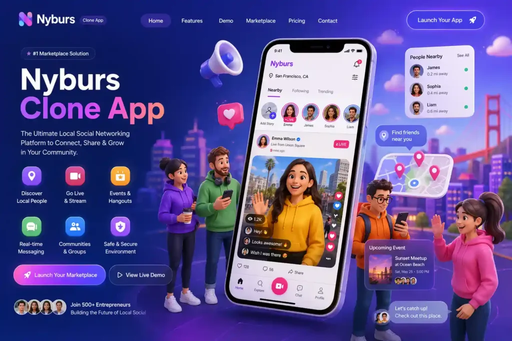 Nyburs Clone — White Label Hyperlocal Neighbors App — product screenshot