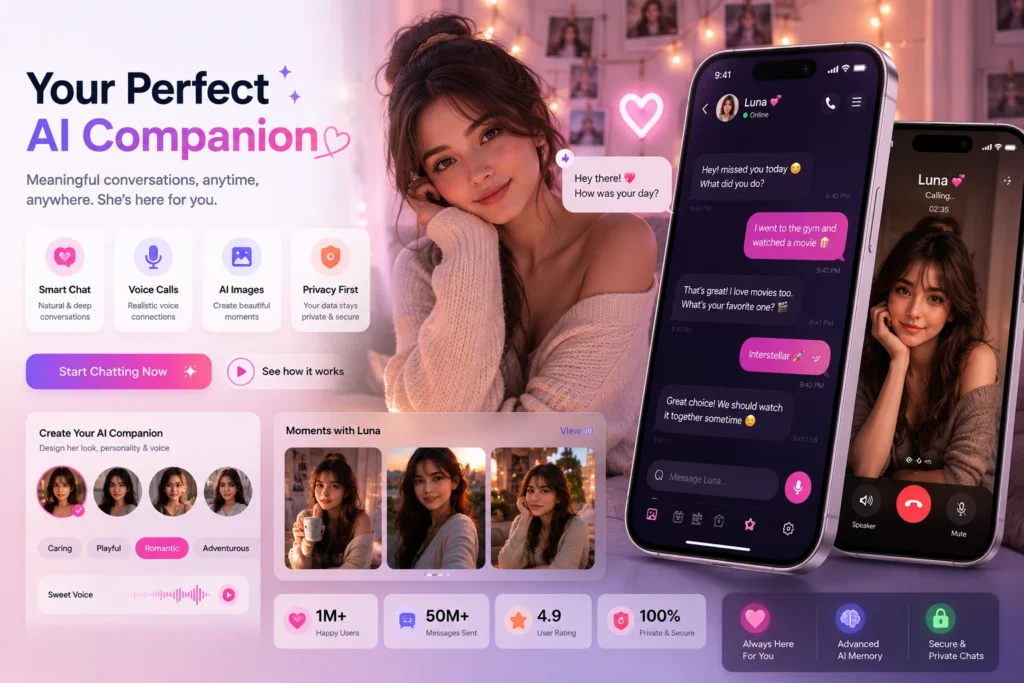 OurDream Clone — NSFW AI Companion Platform — product screenshot