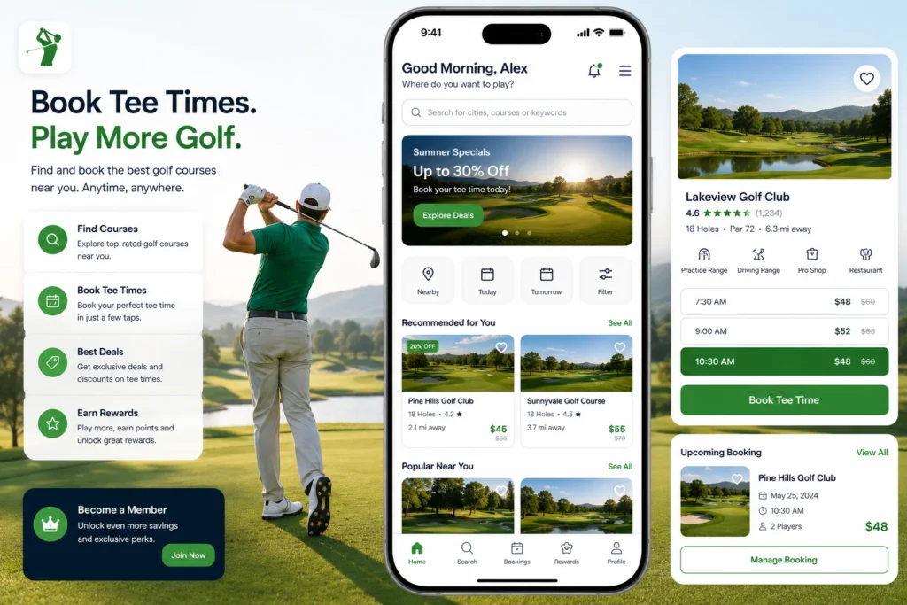 GolfNow Clone — Buy White Label Tee-Time Booking Marketplace — product screenshot