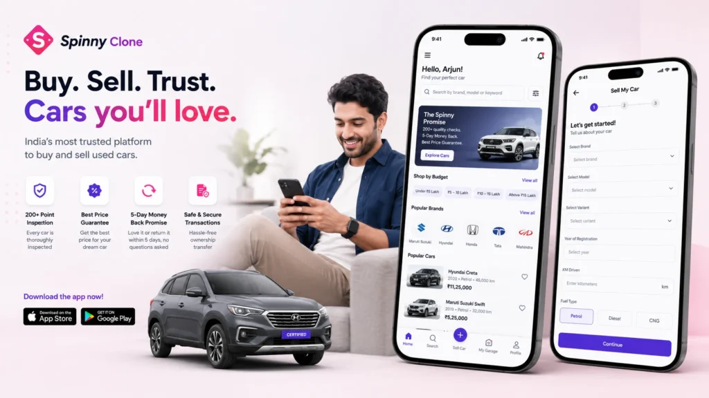 Spinny Clone — Buy Old Car Selling Marketplace Like Spinny — product screenshot